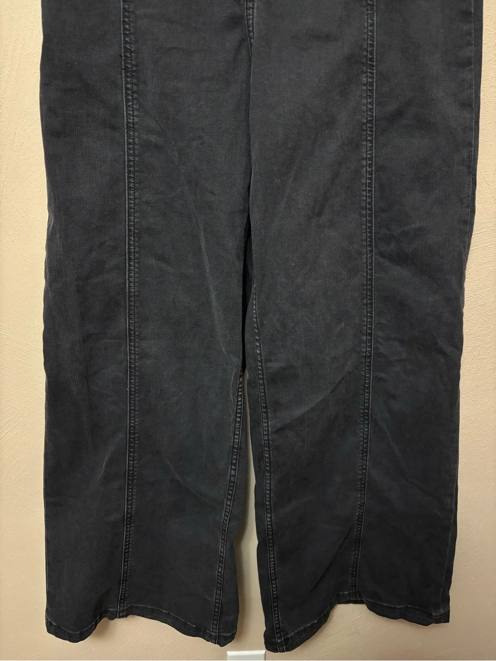 Free People We The Free Libre Wide-Leg Jeans Cafe Noir Black Size 30